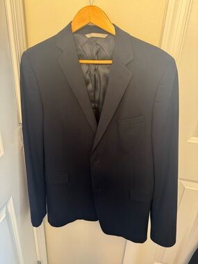Nordstrom Young Men's Navy Blue Suit Blazer -  Single-Breasted, 20 Husky